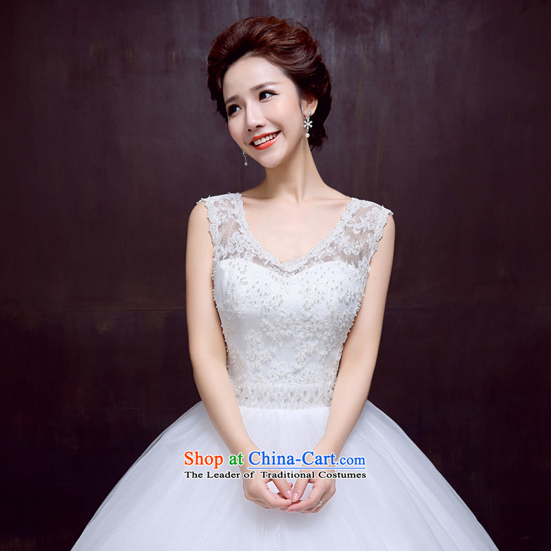 The dumping of the wedding dress wedding dresses new 2015 shoulders Deep v-neck to align the Sau San sweet Princess Bride Wedding White M, soothe the wedding dress shopping on the Internet has been pressed.