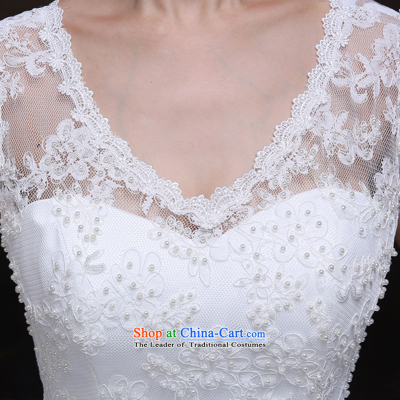 The dumping of the wedding dress wedding dresses new 2015 shoulders Deep v-neck to align the Sau San sweet Princess Bride Wedding White M, soothe the wedding dress shopping on the Internet has been pressed.