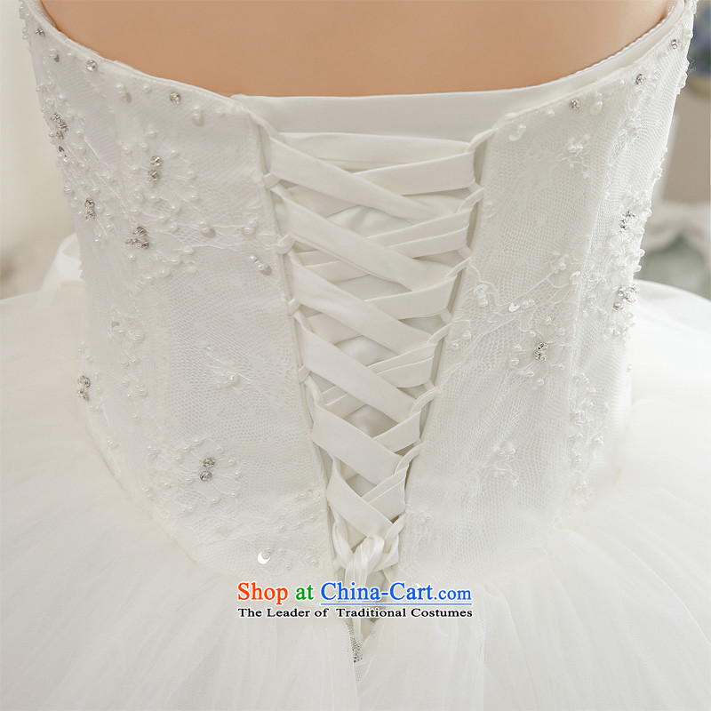 Honeymoon bride 2015 Summer new strap and chest wedding female beaded princess bon bon skirt White XL, bride honeymoon shopping on the Internet has been pressed.