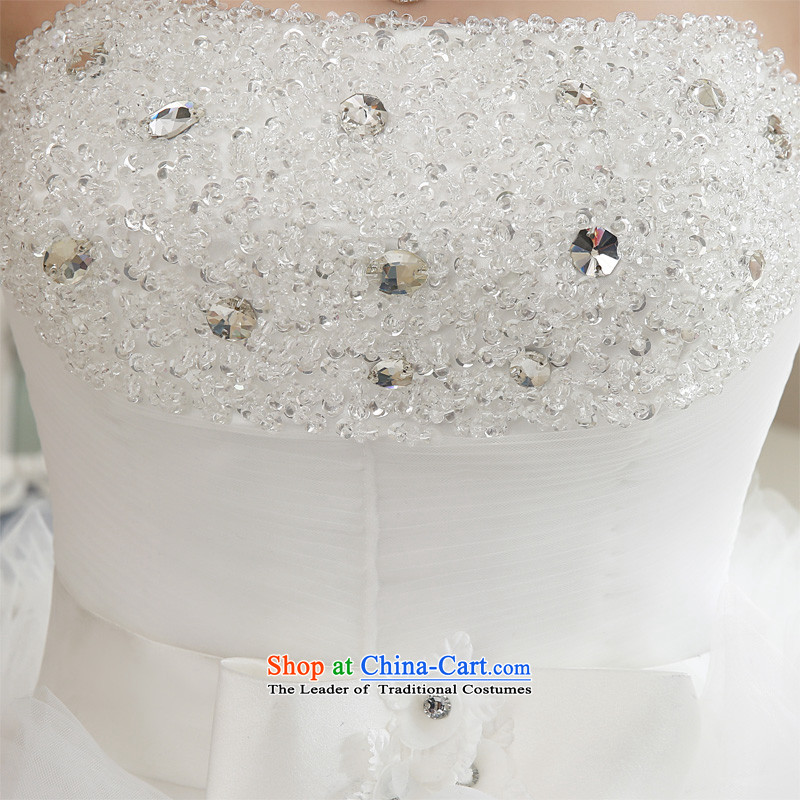  The spring of 2015, the bride honeymoon new wedding sexy wiping the chest after short tails wedding band wedding white S honeymoon bride shopping on the Internet has been pressed.