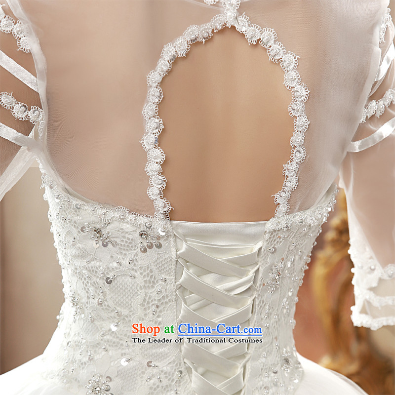  The spring of 2015, the bride honeymoon wedding dresses romantic wedding princess shoulders bon bon skirt wedding White M honeymoon bride shopping on the Internet has been pressed.