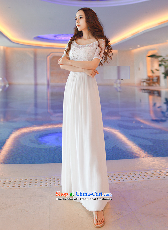 The OSCE, Alice 2015 new products white stylish chiffon lace dresses nail pearl bohemian long skirt video in thin waist evening dresses bridesmaid Service Bridal Wedding White M pictures, prices, brand platters! The elections are supplied in the national character of distribution, so action, buy now enjoy more preferential! As soon as possible.