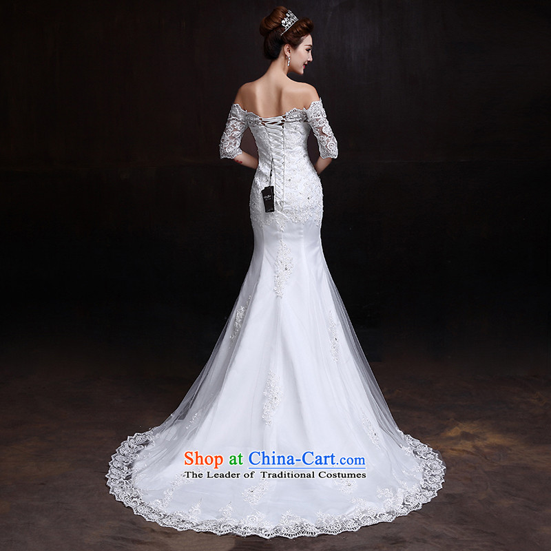 2015 new wedding crowsfoot) winter word   shoulder crowsfoot wedding in Korean cuff lace small trailing white wedding , dumping of wedding dress shopping on the Internet has been pressed.