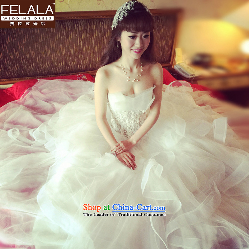 Ferrara 2015 new wedding dresses bon bon skirt manually staple pearl foutune align to marriages XL_2 feet 2 service bows