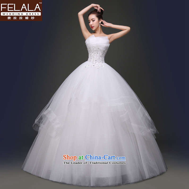 Ferrara 2015 new wedding dresses bon bon skirt manually staple pearl foutune align to marriages XL(2 feet) serving drink Ferrara wedding (FELALA) , , , shopping on the Internet