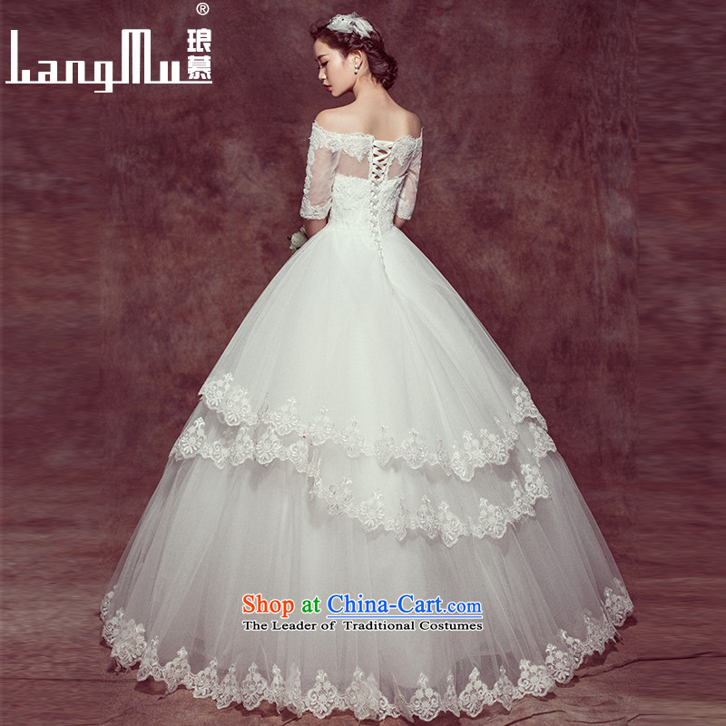 The new spring 2015 Luang stylish Korean wedding dresses simple word bride Sau San your shoulders to bride wedding custom m White M, Luang in , , , shopping on the Internet