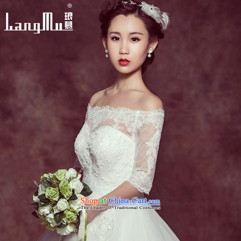 The new spring 2015 Luang stylish Korean wedding dresses simple word bride Sau San your shoulders to bride wedding custom m White M, Luang in , , , shopping on the Internet