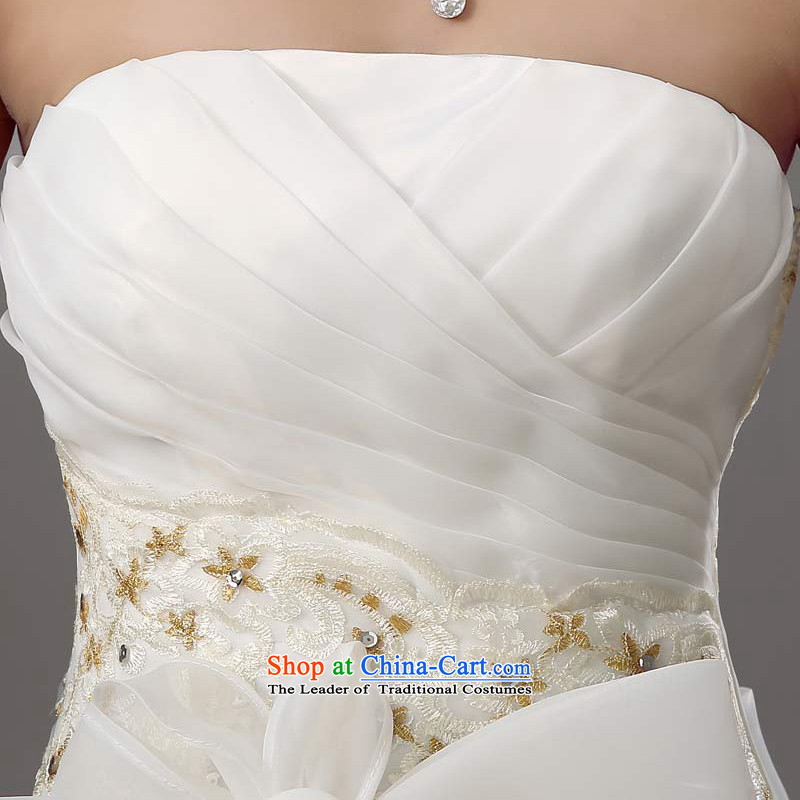 Doi m qi wedding dresses 2015 new anointed chest wedding Chun Sau San video thin wedding Korean minimalist wedding winter align bride in white , L, M Qi , , , diana shopping on the Internet