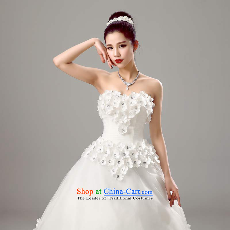 The new bride bo 2015 wedding dresses shoulders Korean brides tail Sau San Wedding Spring Summer XXL, white baby Bride (BABY BPIDEB) , , , shopping on the Internet