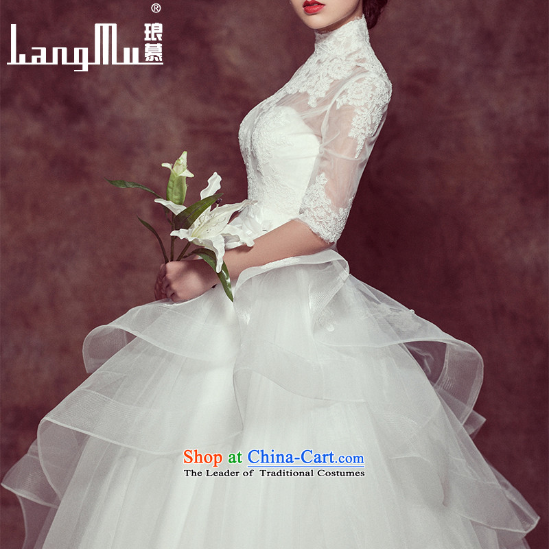 The new spring 2015 Luang stylish Korean word wedding shoulder wedding minimalist bride wedding dresses, a C 128 advanced customization, Luang in , , , shopping on the Internet