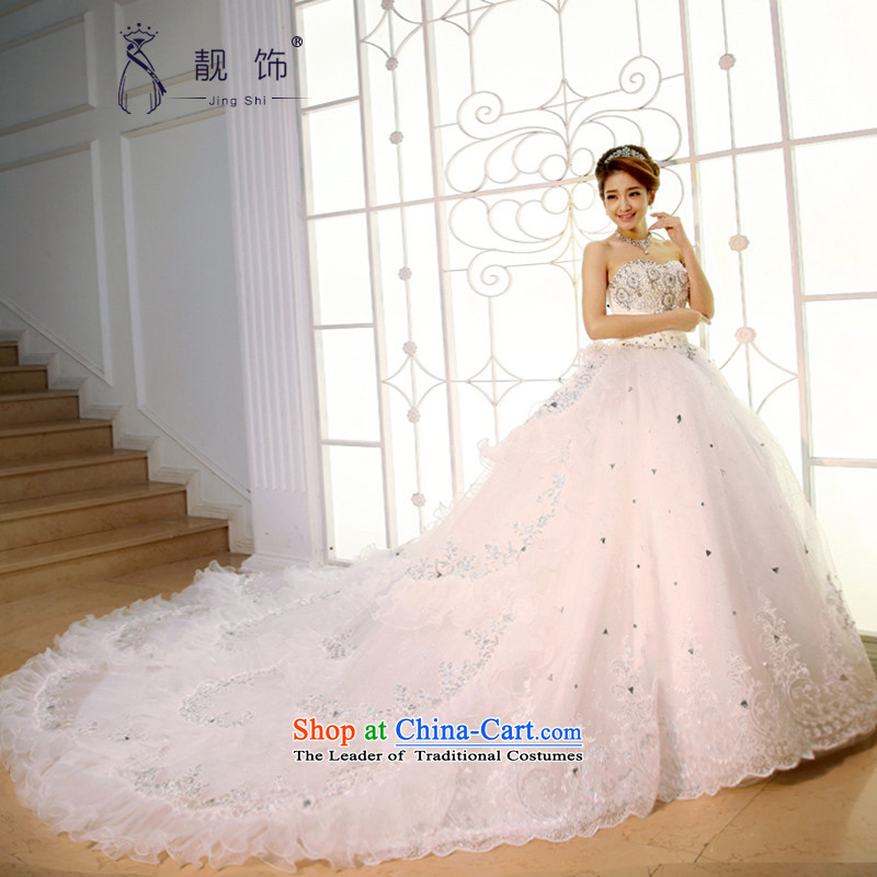 The new international friendship 2015 wedding dresses and chest Korean Deluxe Big tail wedding high water drilling tail wedding large white tail S talks trim (JINGSHI) , , , shopping on the Internet