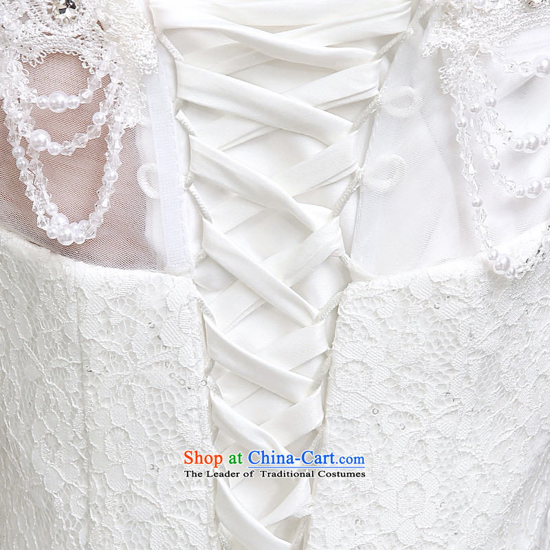 The summer and fall of 2015, the new bride wedding dress a field to align the shoulder for Sau San video thin lace white wedding services-leung had XL, , , , shopping on the Internet