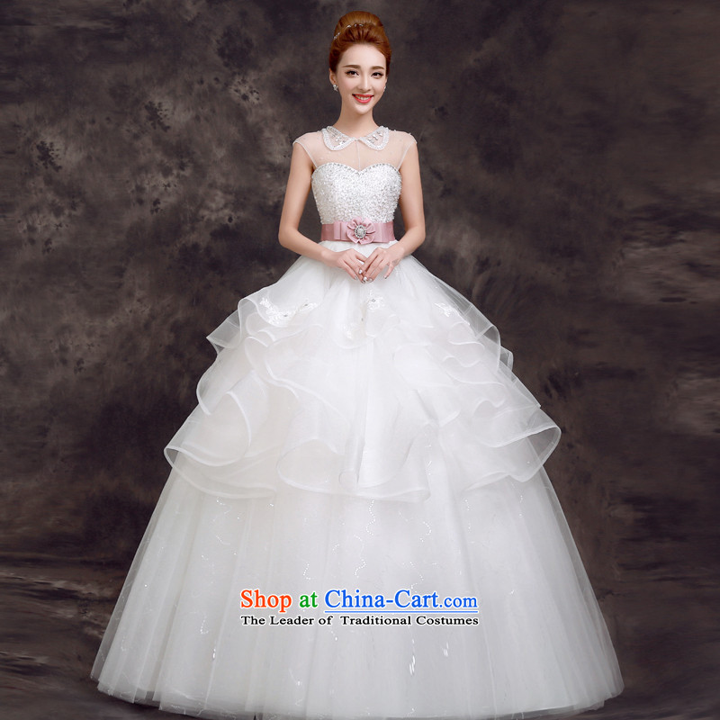 The privilege of serving-leung, the summer and fall of 2015, the new package shoulder stylish transparent diamond align to Sau San video upscale wedding dresses thin white?2XL