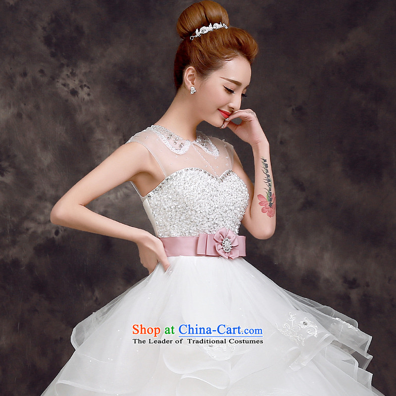 The privilege of serving-leung, the summer and fall of 2015, the new package shoulder stylish transparent diamond align to Sau San video upscale wedding dresses thin white 2XL, honor services-leung , , , shopping on the Internet