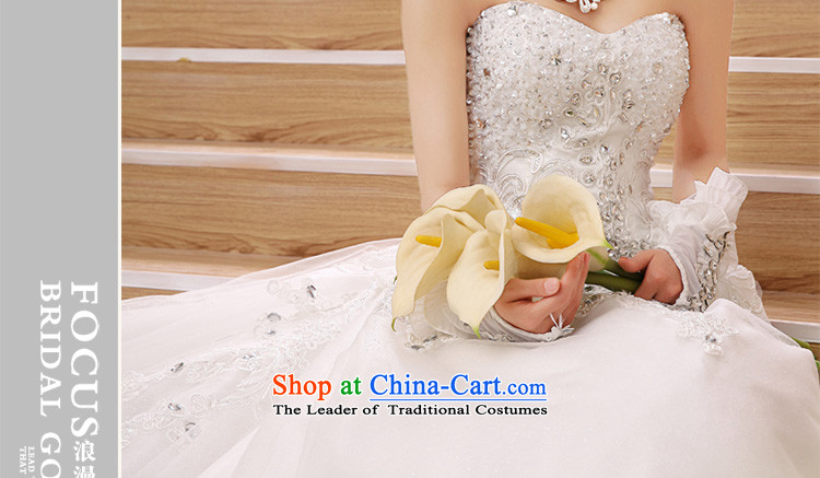 The talks with Deluxe Big tail 2015 new wedding Korean elegant exclusive breast tissue drill length trailing white wedding Deluxe Big drag pictures M, prices, brand platters! The elections are supplied in the national character of distribution, so action, buy now enjoy more preferential! As soon as possible.