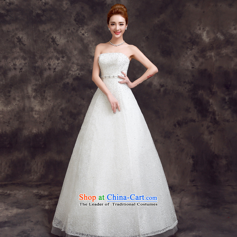 Korean brides wedding dress 2015 new summer stylish anointed chest with minimalist white wedding Sau San 2XL