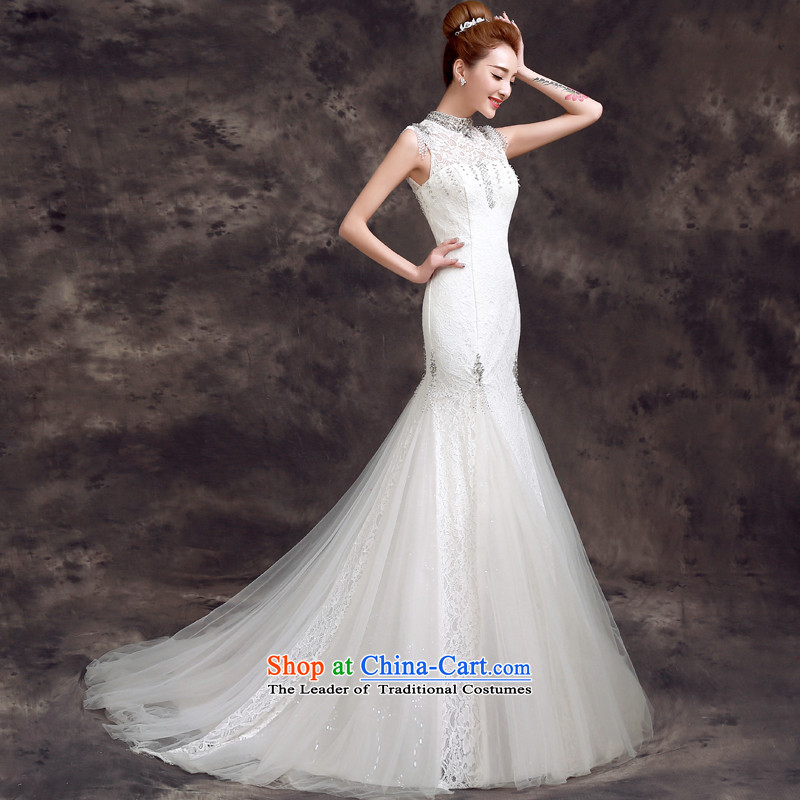 The privilege of serving the new 2015-Leung Chiu-Korean brides stylish wedding dress lace crowsfoot small tail Sau San Wedding White M