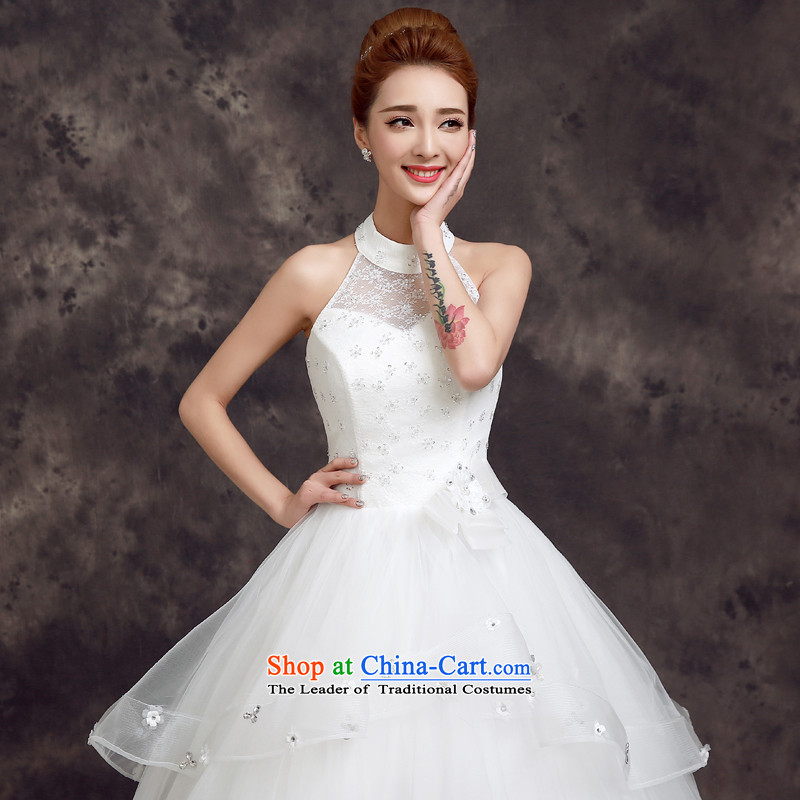 Korean brides wedding dress 2015 new summer stylish lace hangs also align to graphics thin wedding White?2XL