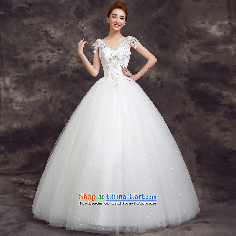 The summer and fall of 2015, the new Korean brides wedding dress lace shoulders to align the stylish wedding white 2XL, slimming services-Leung has been pressed to online shopping