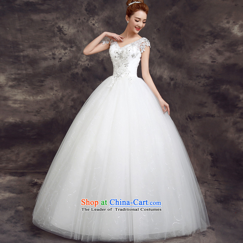 The summer and fall of 2015, the new Korean brides wedding dress lace shoulders to align the stylish wedding white 2XL, slimming services-Leung has been pressed to online shopping