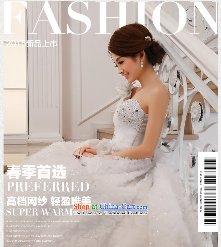 Wedding dress 2015 new large tail Korean shoulder sweet Princess Deluxe long tail white L picture, prices, brand platters! The elections are supplied in the national character of distribution, so action, buy now enjoy more preferential! As soon as possible.