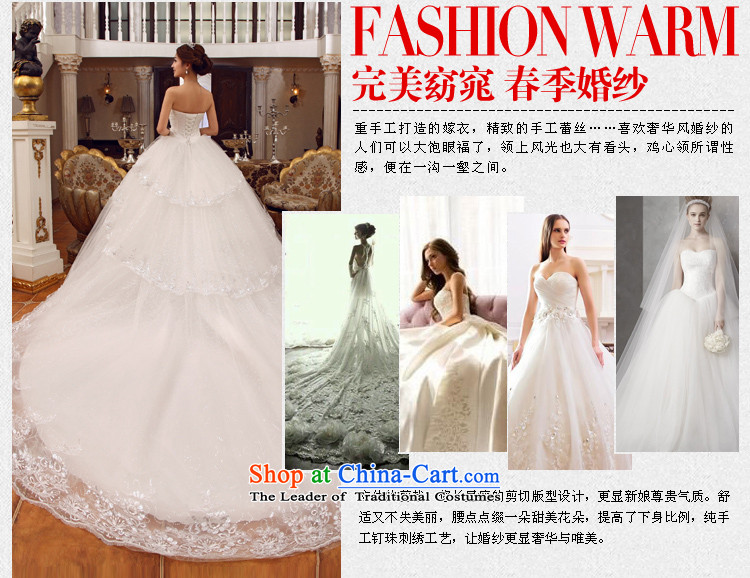 Wedding dress 2015 new white long tail bride Korean Deluxe water drilling and chest tail White XL Photo, prices, brand platters! The elections are supplied in the national character of distribution, so action, buy now enjoy more preferential! As soon as possible.
