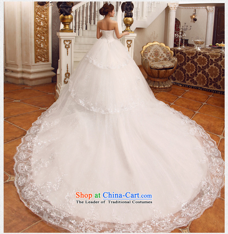 Wedding dress 2015 new white long tail bride Korean Deluxe water drilling and chest tail White XL Photo, prices, brand platters! The elections are supplied in the national character of distribution, so action, buy now enjoy more preferential! As soon as possible.