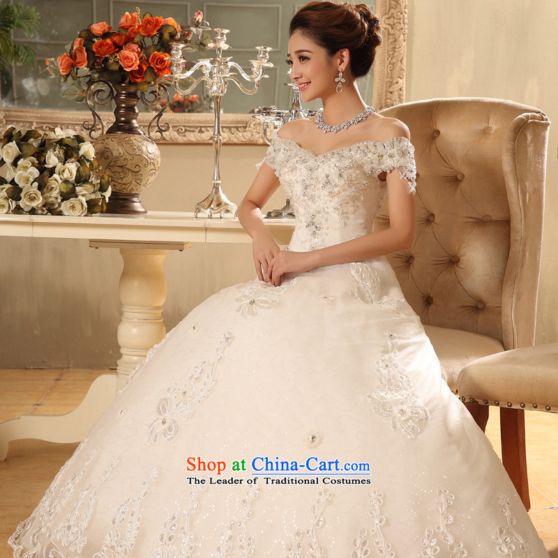 Wedding dresses new to Word 2015, align the shoulder A swing wedding video thin spring and summer Korean brides shoulders strap white M Yue the married arts , , , shopping on the Internet