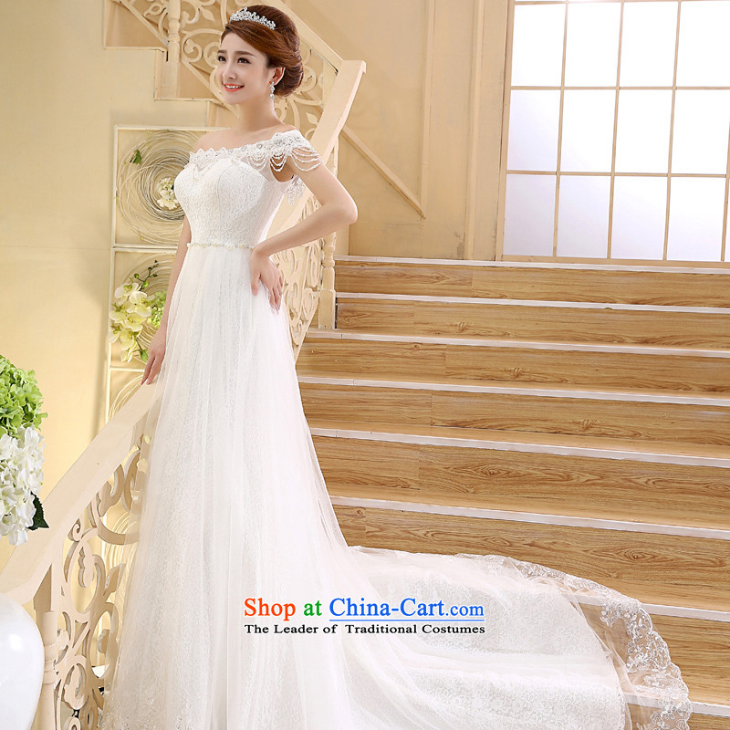 Wedding dresses new Word 2015 shoulder straps small trailing wedding fashion foutune crowsfoot white L, the married arts , , , Yue shopping on the Internet