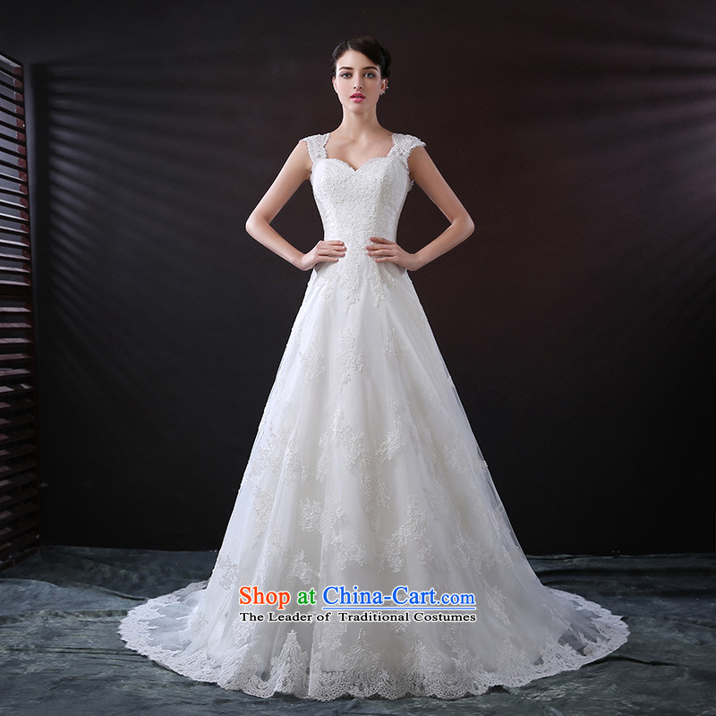 Custom dressilyme wedding by 2015 lace strap diamond belt A skirt wedding luxury tail zipper, bridal dresses ivory - no spot 25 day shipping tailored