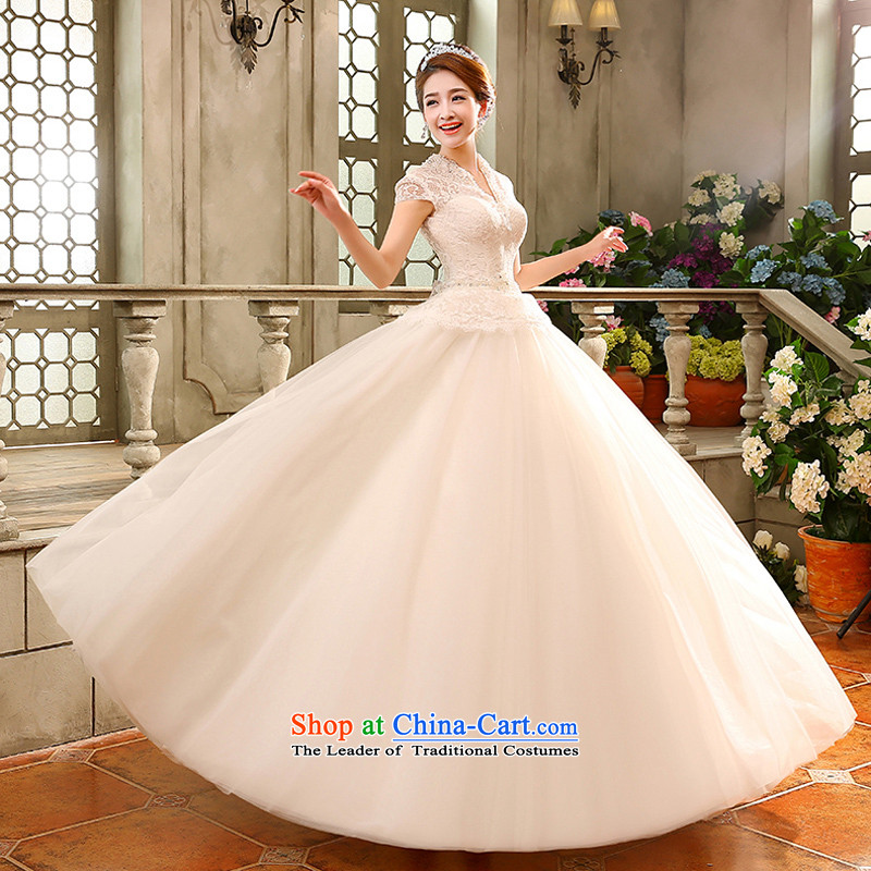 Wedding dresses new 2015 Korean style reminiscent of the wedding to align the shoulder of the word graphics thin package shoulder bride white L, the married arts , , , Yue shopping on the Internet