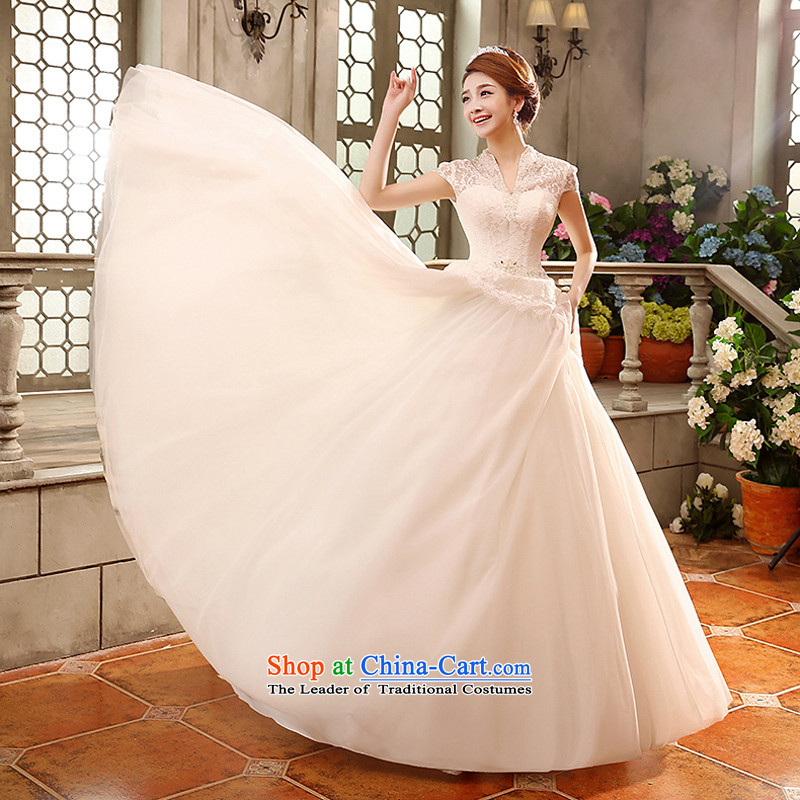 Wedding dresses new 2015 Korean style reminiscent of the wedding to align the shoulder of the word graphics thin package shoulder bride white L, the married arts , , , Yue shopping on the Internet