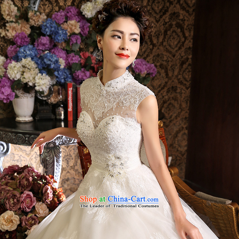 Wedding dresses new Word 2015 Spring/Summer shoulder wedding Korean brides white lace hunsha custom white L, the married arts , , , Yue shopping on the Internet