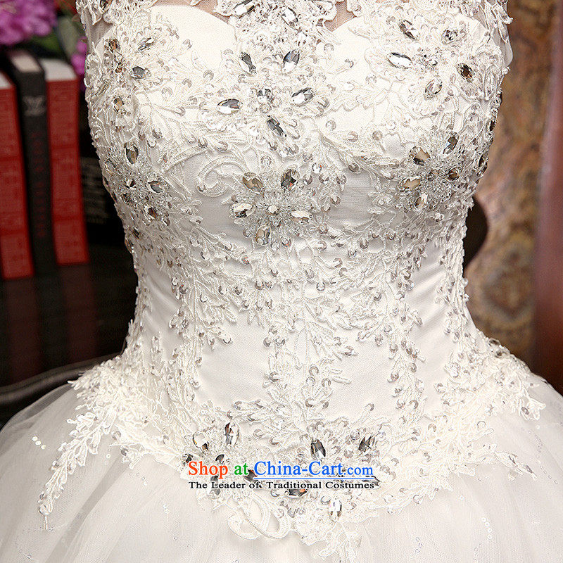 Wedding dresses new 2015 Korean style reminiscent of the white wedding a field to align the shoulder graphics thin white XL, Yue the married arts , , , shopping on the Internet