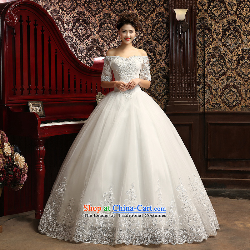 Wedding dresses new to Word 2015, align the shoulder wedding won layout cuff white spring and summer graphics thin white L, Sau San Yue the married arts , , , shopping on the Internet