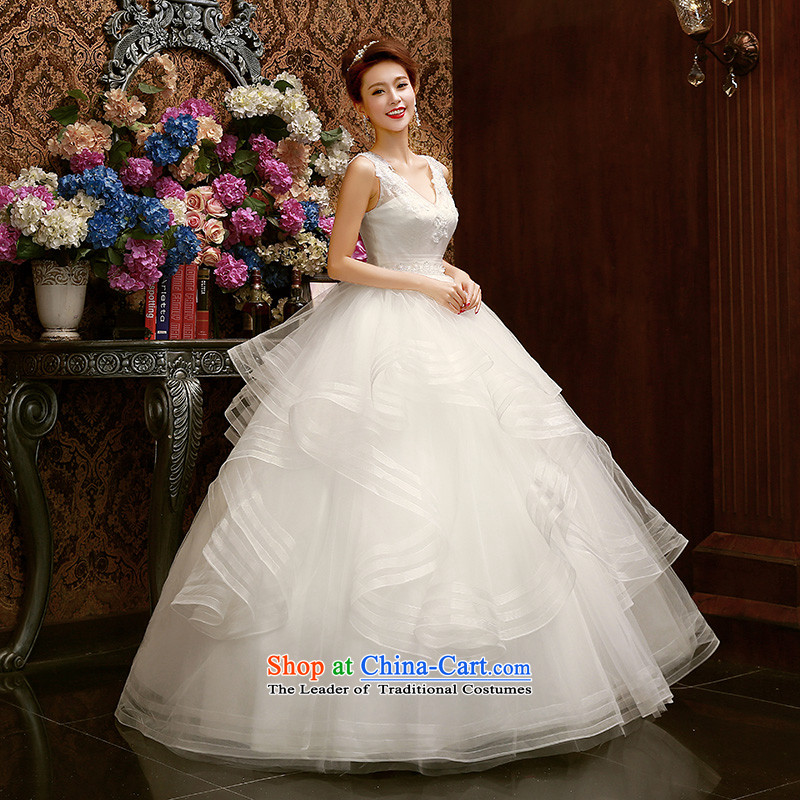 The bride wedding dresses new 2015 Korean Won to align spring release strap shoulders wedding video thin bon bon skirt White M Yue the married arts , , , shopping on the Internet