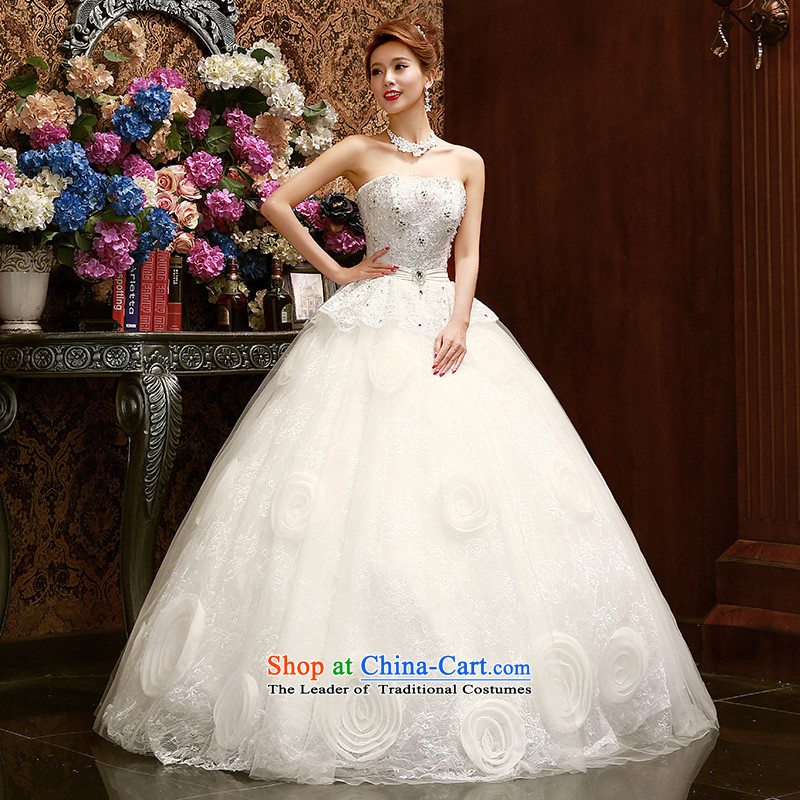2015 new wiping the chest to wedding dresses large graphics thin Sau San marriages in spring and summer wedding Korean drill White XL, Yue the married arts , , , shopping on the Internet