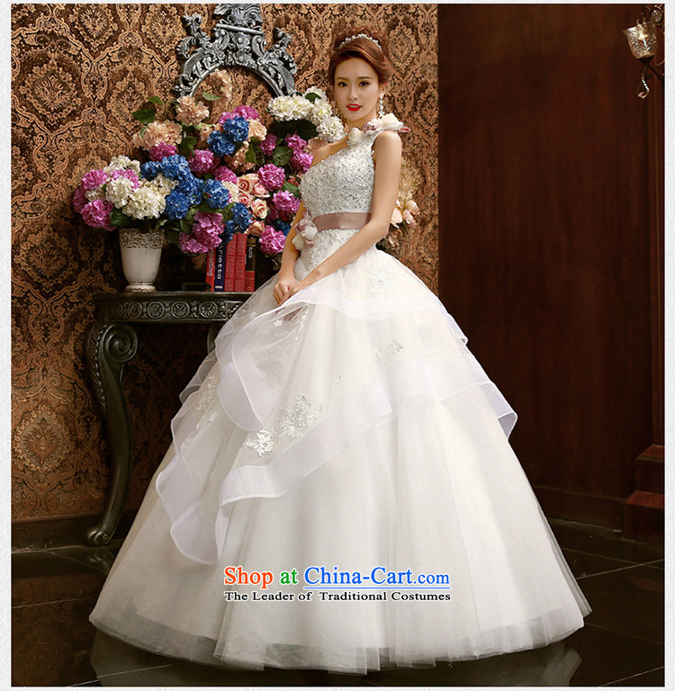 The Korean version of the Korean-style single shoulder The Princess Bride lace wedding dresses in spring and summer 2015 new sweet white XL pictures of flowers custom, prices, brand platters! The elections are supplied in the national character of distribution, so action, buy now enjoy more preferential! As soon as possible.