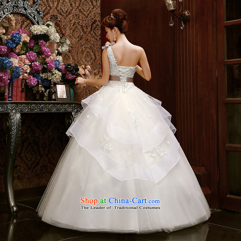 The Korean version of the Korean-style single shoulder The Princess Bride lace wedding dresses in spring and summer 2015 new sweet white XL, Hyatt Regency flowers custom the married arts , , , shopping on the Internet