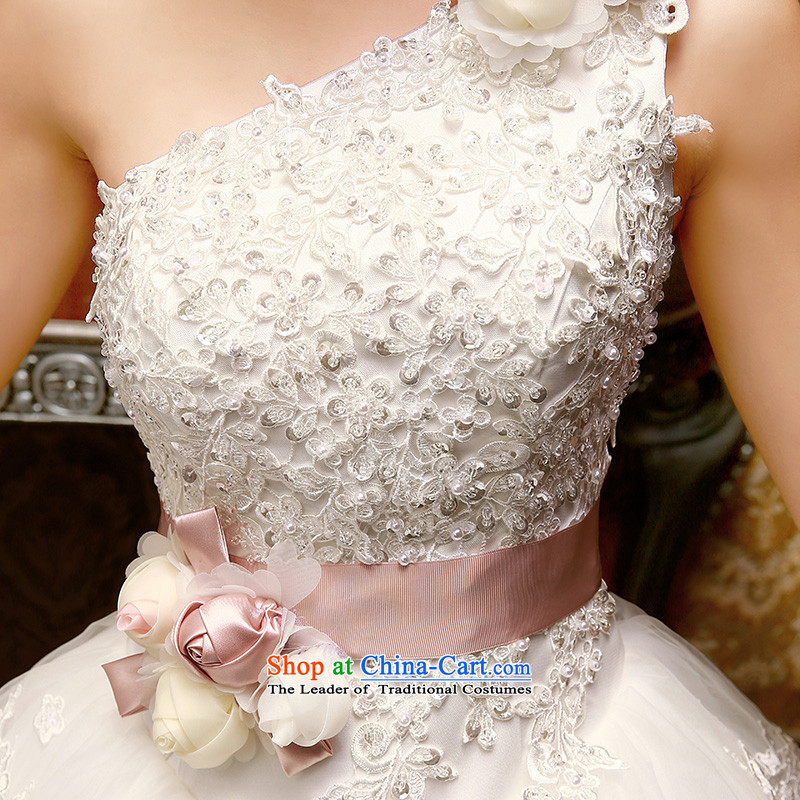 The Korean version of the Korean-style single shoulder The Princess Bride lace wedding dresses in spring and summer 2015 new sweet white XL, Hyatt Regency flowers custom the married arts , , , shopping on the Internet
