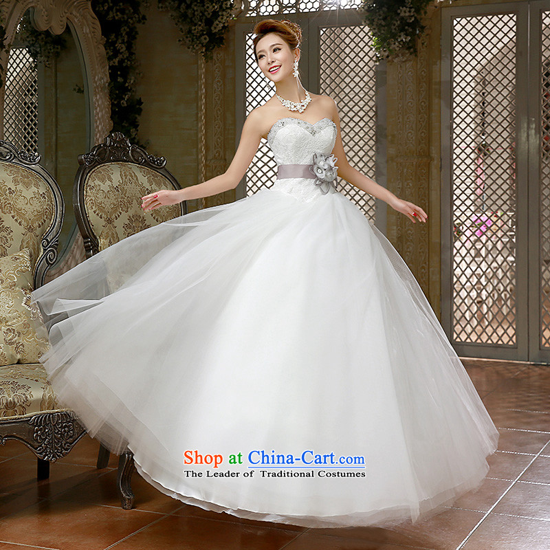 2015 new wiping the chest to wedding dress video thin Sau San marriages in spring and summer wedding Korean drill white S