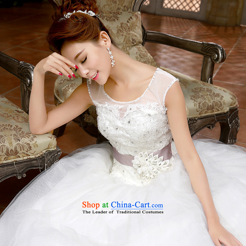 Wedding dresses new 2015 Korean Princess white lace retro to align the spring and summer to bind with white XL, Yue the married arts , , , shopping on the Internet