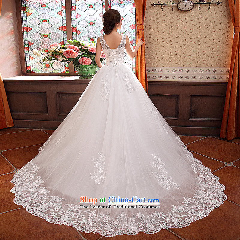 Wedding dresses new 2015 Korean style reminiscent of the wedding to align the shoulder graphics thin package shoulder bride trailing white M Yue the married arts , , , shopping on the Internet