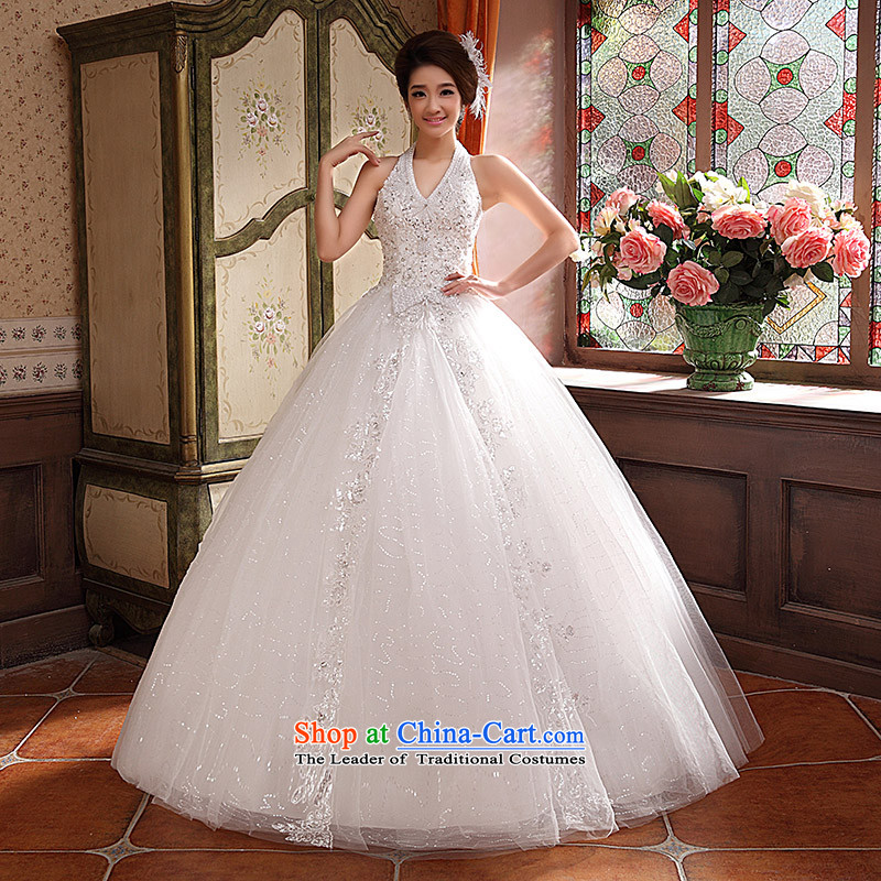 Wedding dresses new 2015 Korean white video thin-Princess Sau San also lifting strap v-neck and sexy White?XL
