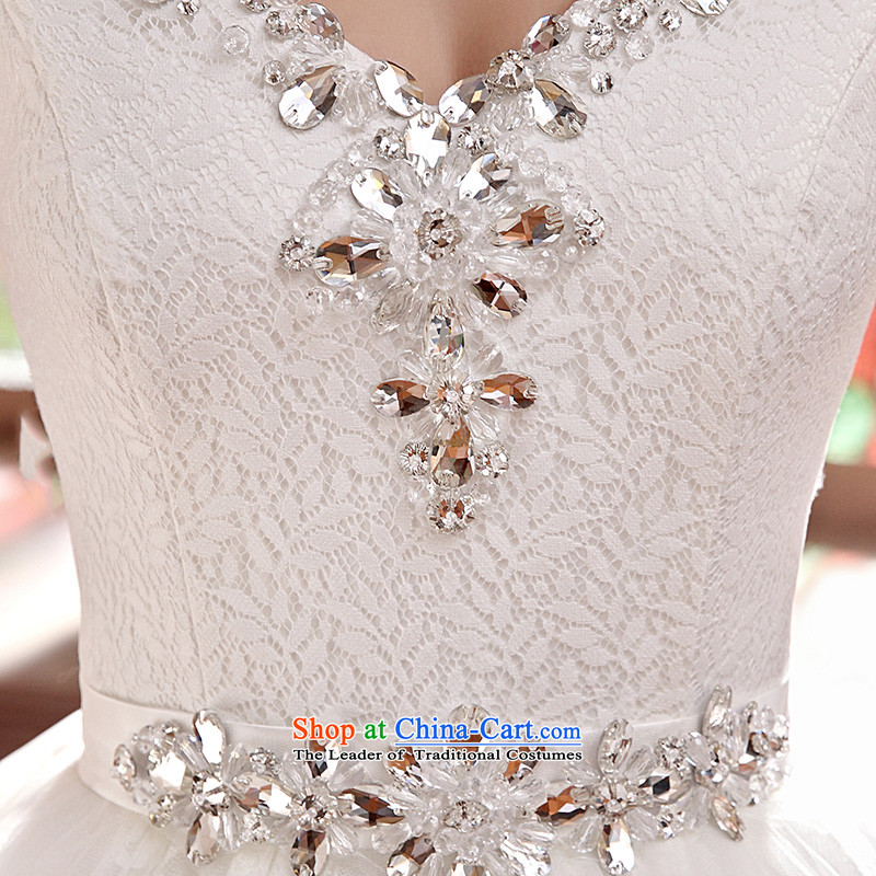 Wedding dresses new spring and summer 2015 Korean brides white drill word retro shoulder strap white XL, Yue the married arts , , , shopping on the Internet