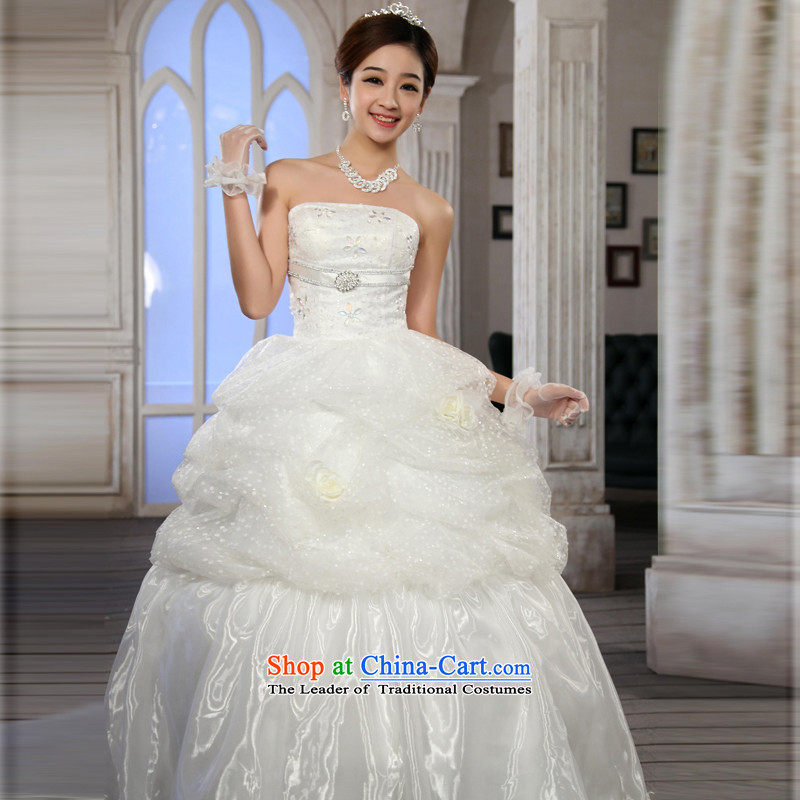The Korean version of the new 2015 anointed chest video thin wedding dresses and chest straps to drill White M White