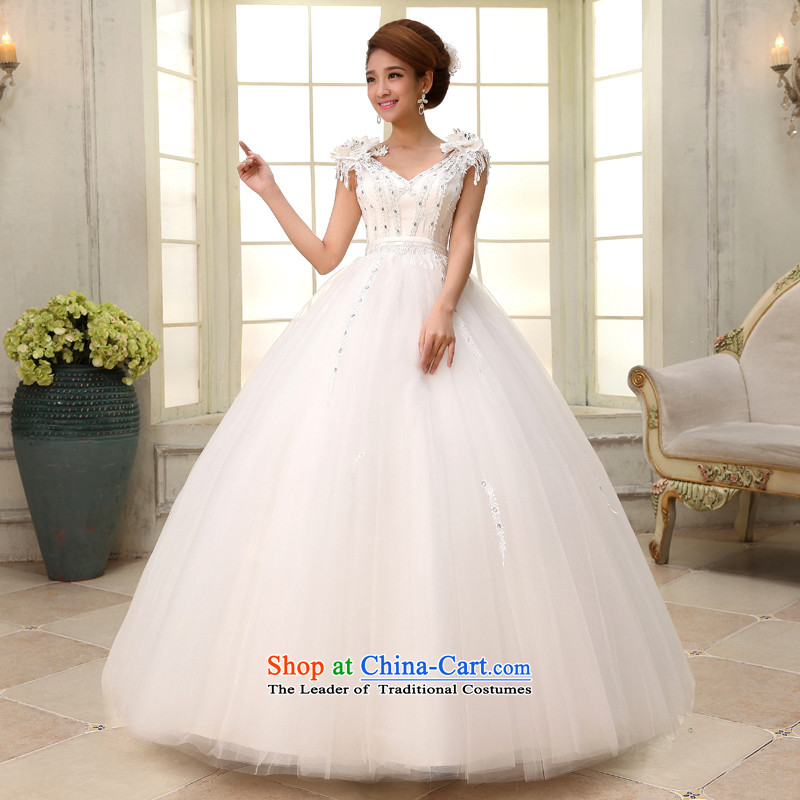 The new 2015 Korean style reminiscent of the wedding to align the word shoulder shoulders video thin bride wedding dresses White XL, Yue the married arts , , , shopping on the Internet