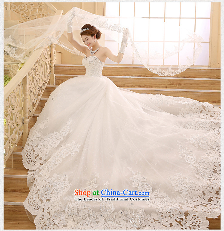Wedding 2015 new white long tail bride Korean Deluxe water drilling and chest tail White XL Photo, prices, brand platters! The elections are supplied in the national character of distribution, so action, buy now enjoy more preferential! As soon as possible.