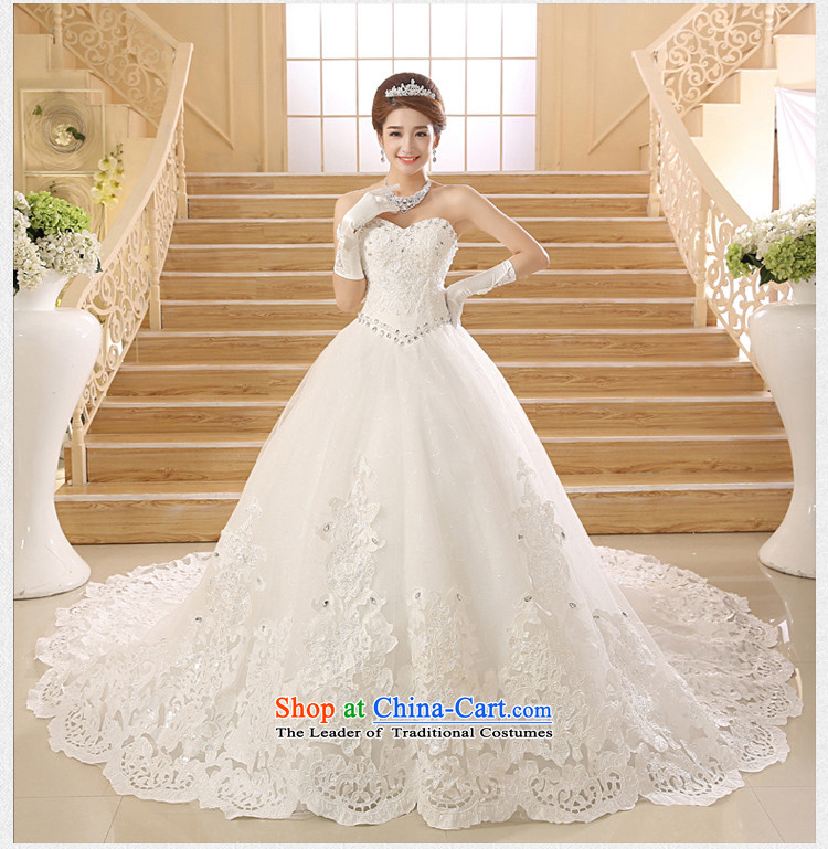 Wedding 2015 new white long tail bride Korean Deluxe water drilling and chest tail White XL Photo, prices, brand platters! The elections are supplied in the national character of distribution, so action, buy now enjoy more preferential! As soon as possible.