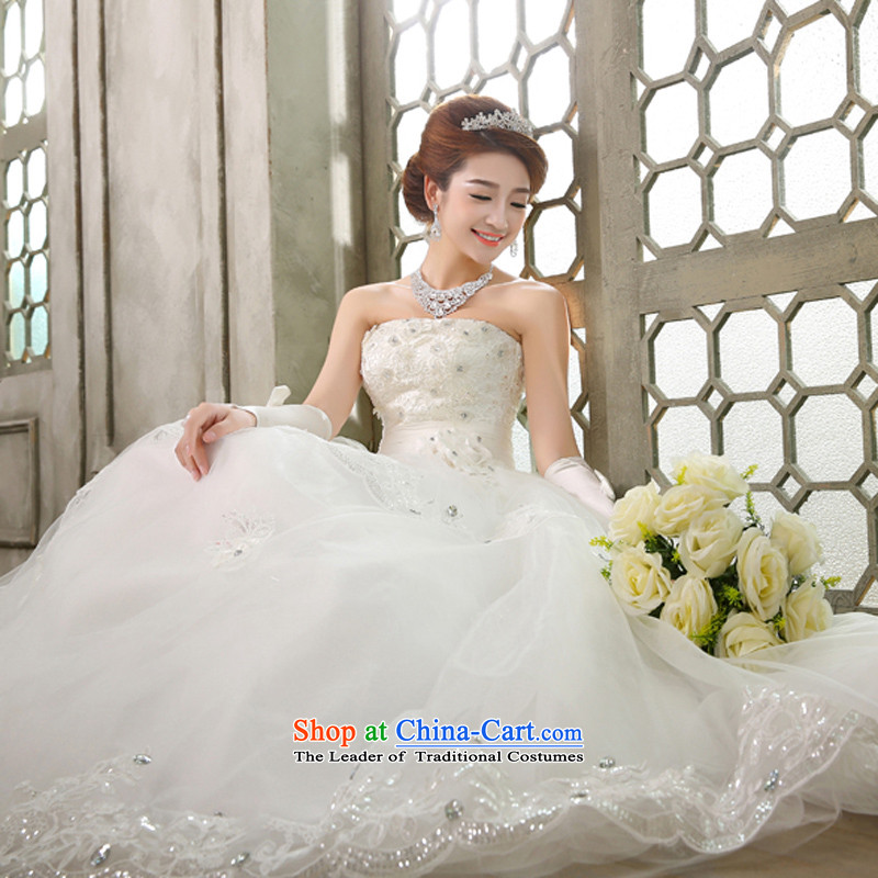 Wedding dresses new 2015 Korean anointed chest white video thin princess align Sau San to FLOWER WHITES